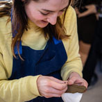 Rebecca Brown working in her studio 2019